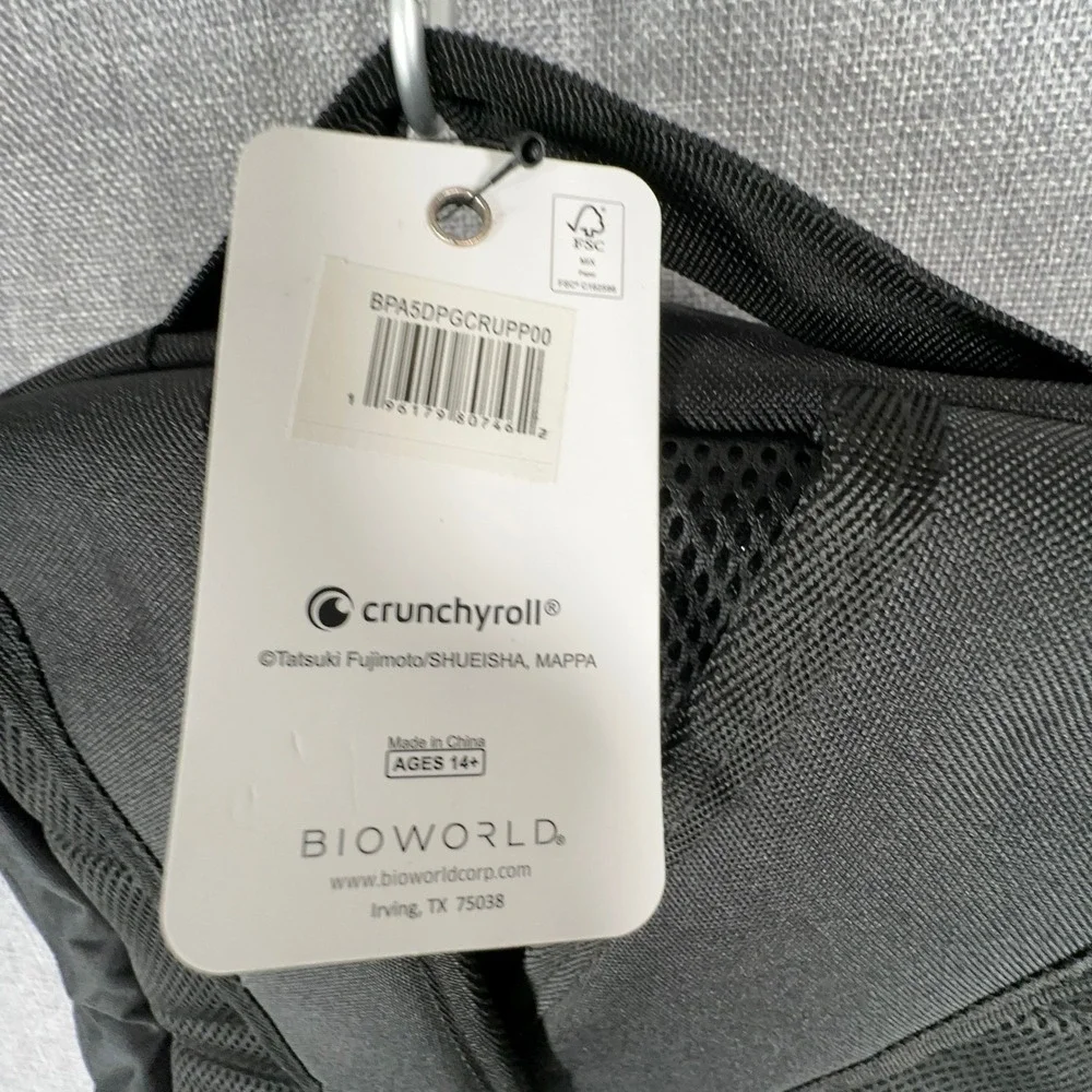 Bioworld Chainsaw Man Sublimated Laptop Backpack Black Graphic Tech Sleeve NEW